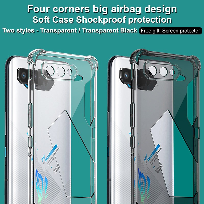 Voor Asus Rog Telefoon 5 Case Imak Shockproof Conners Airbags Zachte Tpu Cover Case Voor Asus Rog Telefoon 5 pro/5 Ultieme