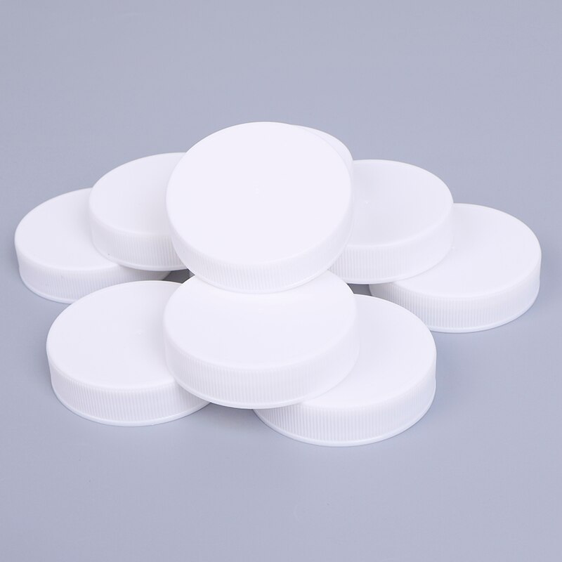70mm vita plastflaskhättor läcksäkra plastkopplock för vanligt munlagringsflaskburklock 10 st/lot