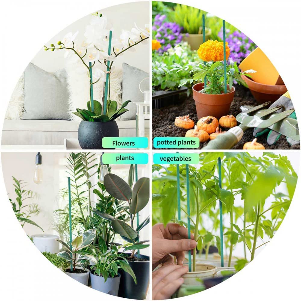 Palos verdes de bambú para 20 piezas, soporte para plantas, palitos para flores, varilla para orquídeas, palitos para plantas para apoyar plantas trepadoras, orquídeas y tomate