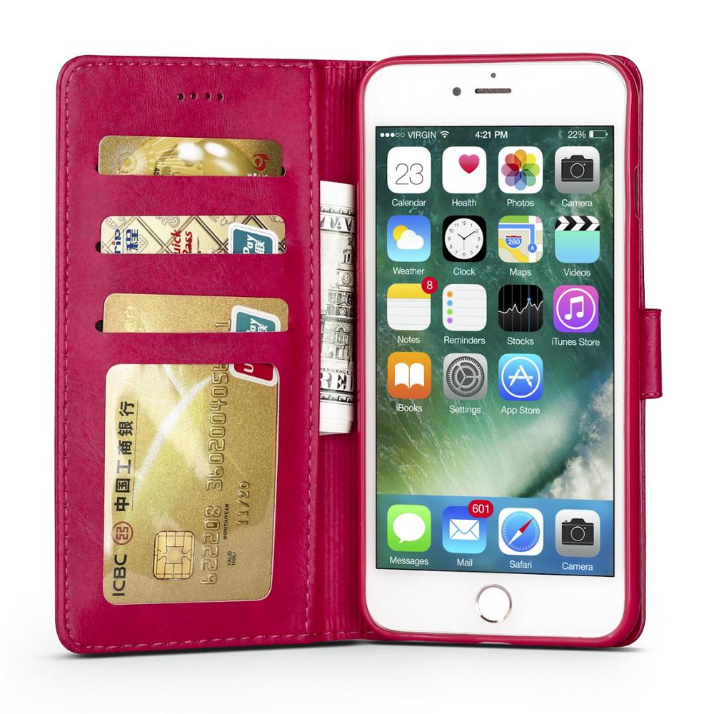 Luxe leren telefoonhoesjes voor iphone 6 6s plus, flip creditcardhouder met kaarthouders, hoes voor apple 6 plus 6 splus bumper