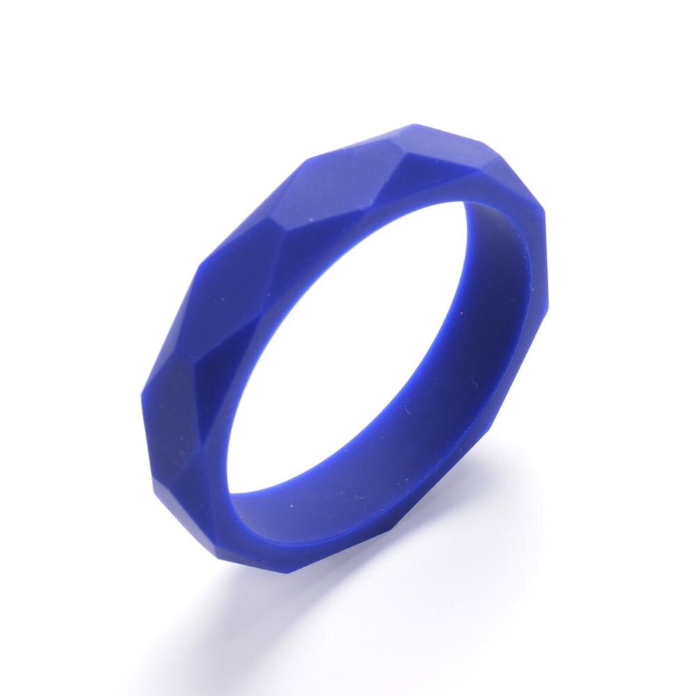 Lofca 1pc tandningsarmband silikon babyarmband bitring armband aldut storlek tuggleksak silikonpärlor amningssmycken: Marin