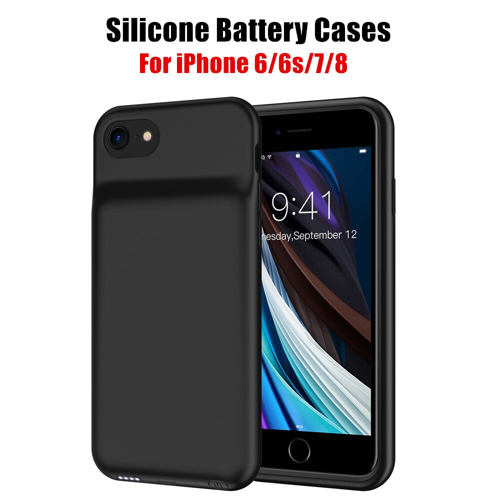 Zkfys 4500Mah Power Bank Cover Voor Iphone 6 6S 7 8 Batterij Cases Soft Tpu Siliconen Shockproof Externe batterij Opladen Case