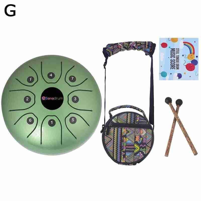 Tamburo di musica rilassante del tamburo della linguetta dello strumento da 5.5 pollici con lo strumento accessorio dello strumento a percussione della borsa di trasporto: G