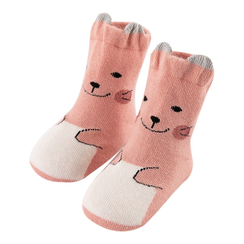 Babysokken - Cartoon Patroon - Ademend Katoen & Bamboevezel - Unisex Peuters Meisjes 0-3 Jaar: P / 0-1t