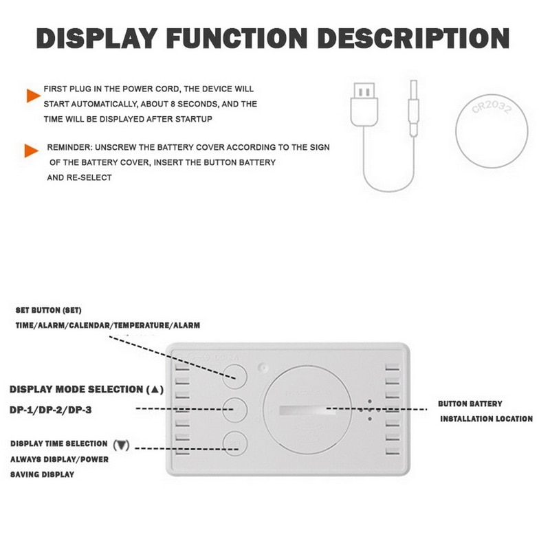 Horloge murale électronique, calendrier perpétuel numérique LED, support de calendrier perpétuel intelligent