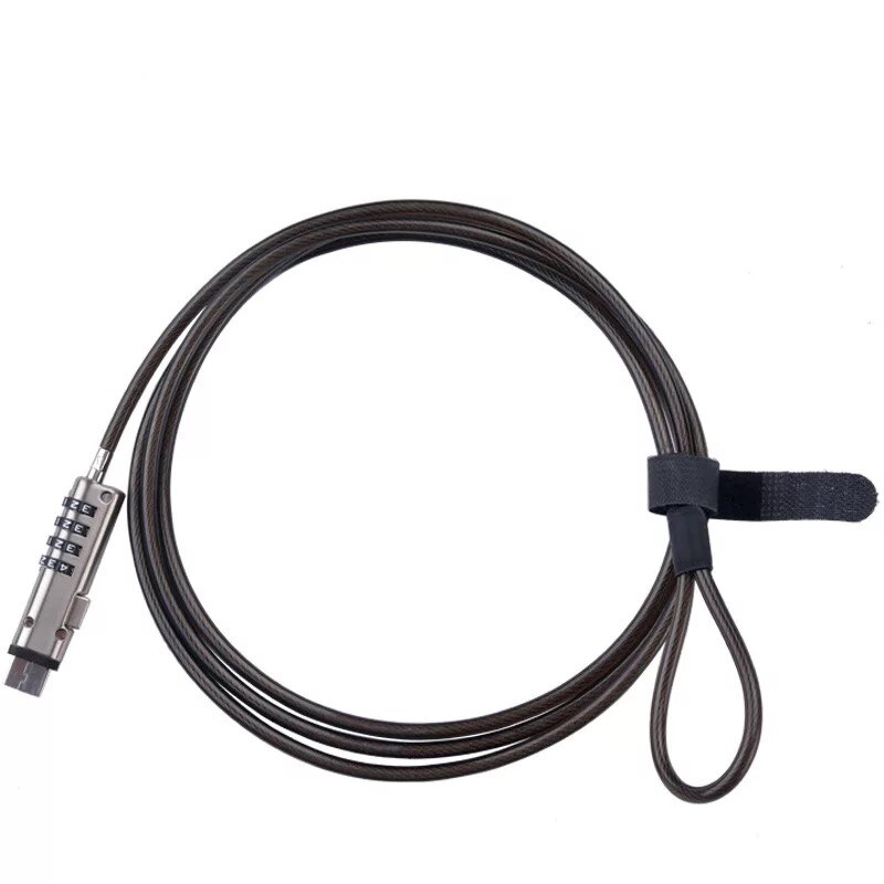 190 cm Lungo 5mm di diametro USB Acciaio Inox taccuino di Sicurezza Del computer Portatile 4 Cifre parola d'ordine di Blocco del Cavo Catena Protezioni anti- furto per USB 2.0