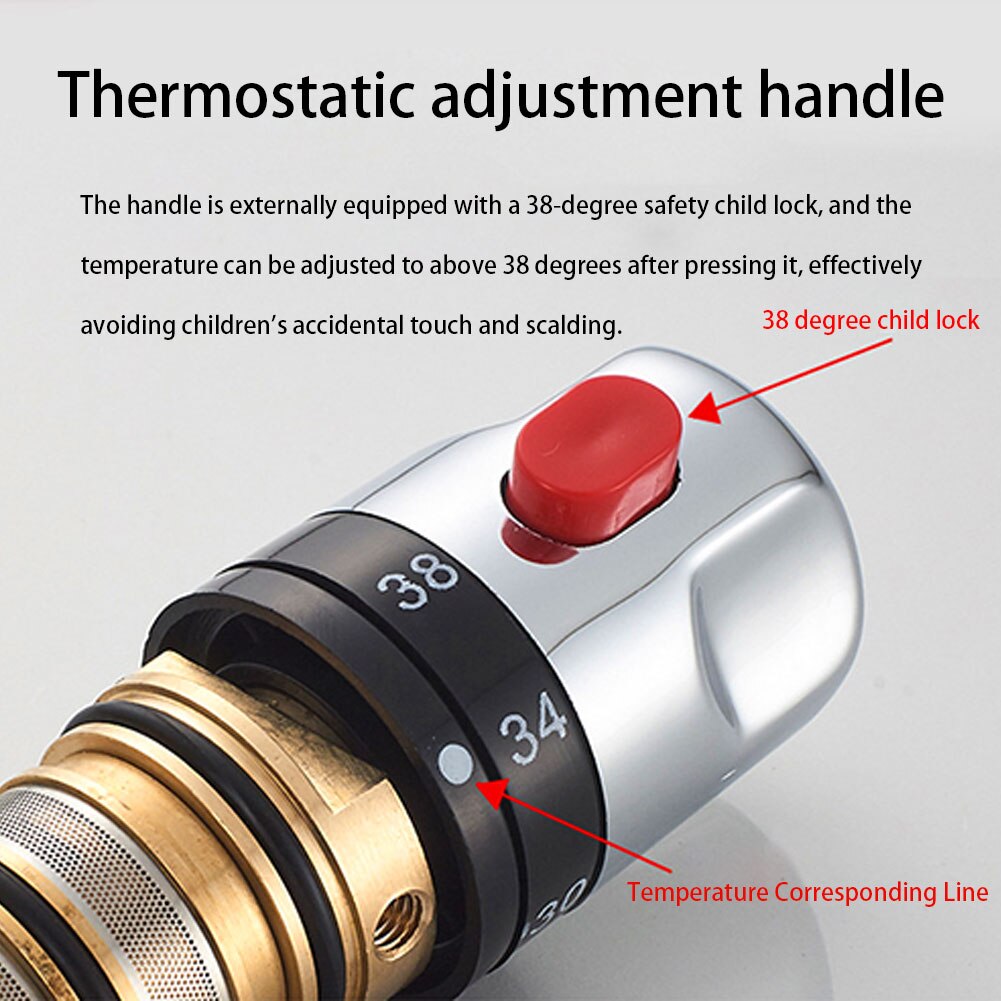 Messing Thermostatische Mengkraan Temperatuurregeling Keramische Klep Voor Zonneboiler Klep Onderdelen Keramische Cartridge Douche