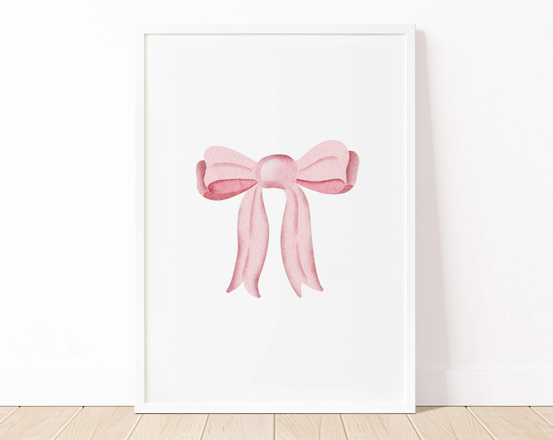 Pintura en lienzo con lazo de oso de bailarina de Ballet rosa, arte de pared minimalista divertido, estampado para guardería bohemio, decoración de habitación de niños