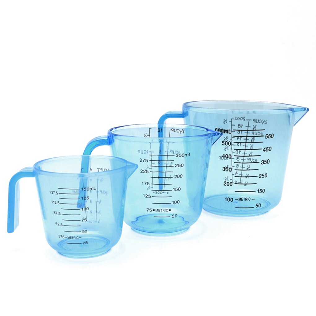 Portable Plastic Measuring Cup Clear Scale Measuring Cup for Baking Beaker Liquid Measure Jug Container 150ML/300ML/600ML