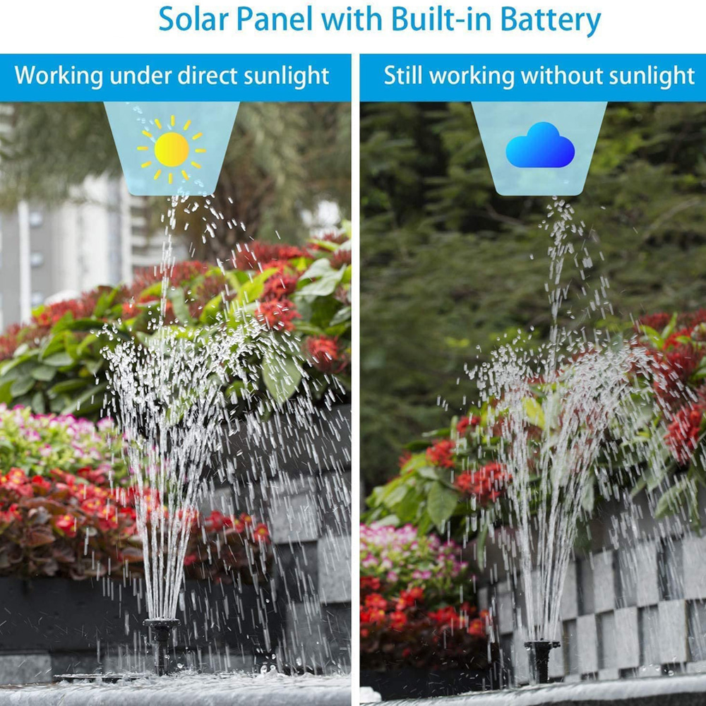 Mini Solar Water Fountain Pool Pond Waterfall Fountain Garden Decoration Outdoor Bird Bath Solar Powered Fountain Floating Water