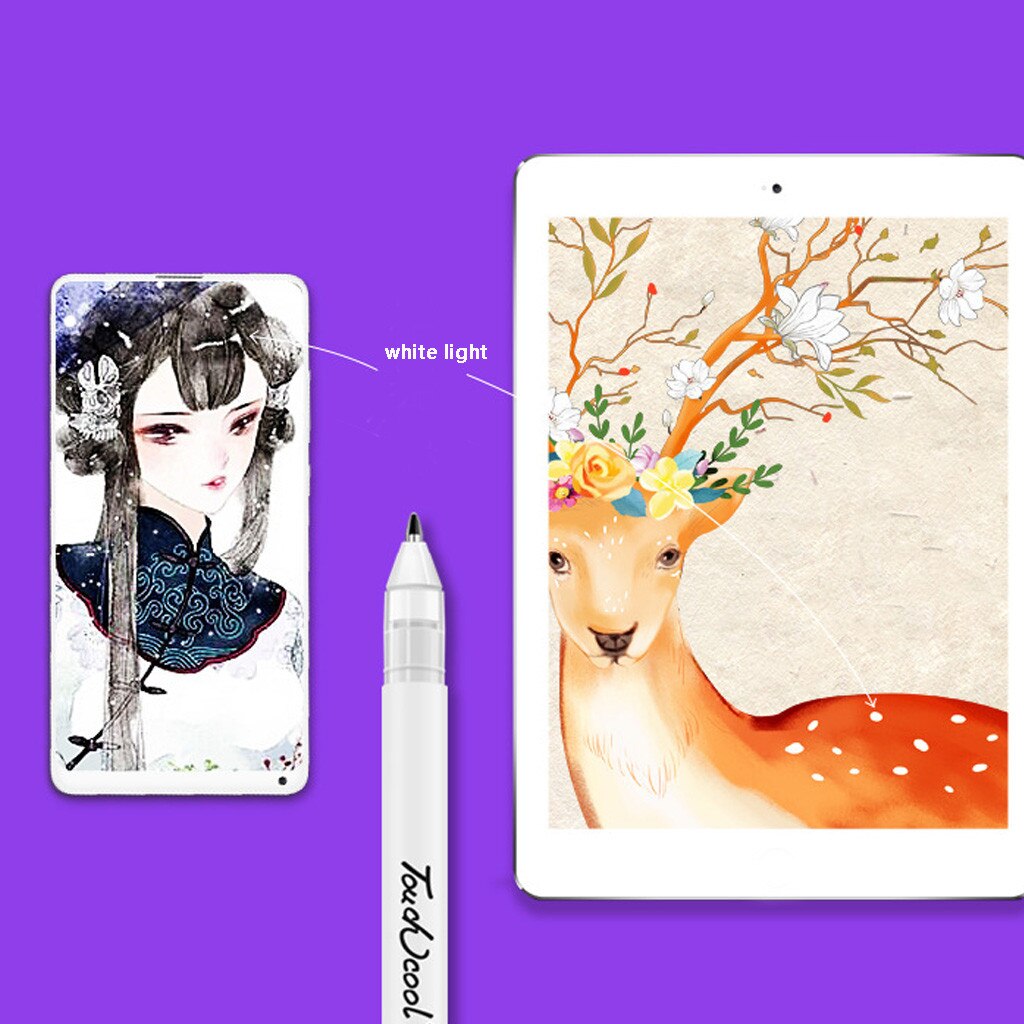 Stylos à encre Gel blanc, surligneur, pointe Fine, pour Illustration, papier noir, outil de papeterie scolaire et de bureau, 6 pièces