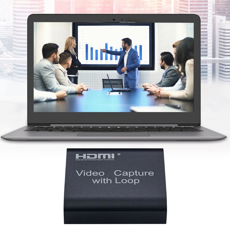 HDMI Video Capture Card Screen Recorder USB2.0 1080P High Definition Game Capture Streamer Device 59x56x19mm with Loop