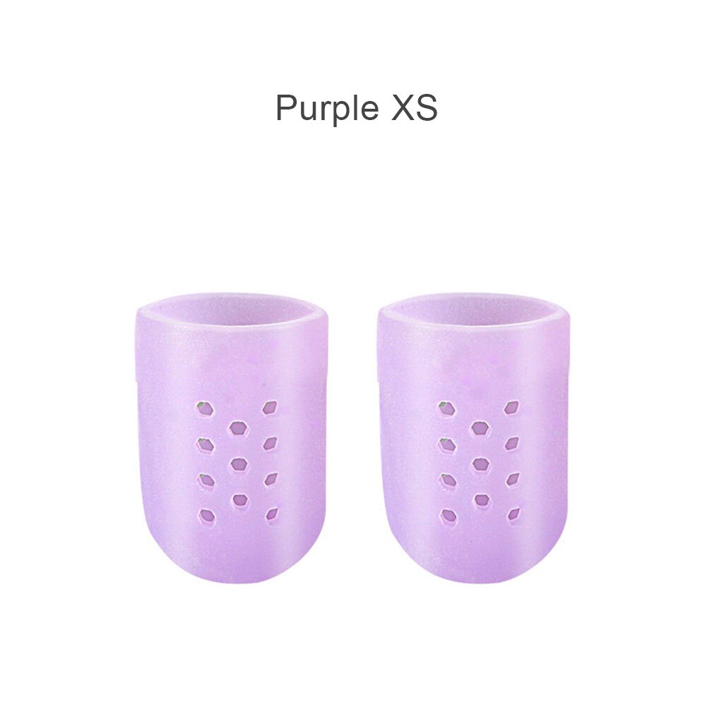Protector de dedo gordo del pie, Protector de silicona suave y transpirable para el cuidado del pulgar, callos para pies, ampollas, funda para dedos, 2 piezas: Purple XS