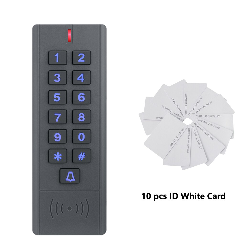 1000 Users Standalone Door Access Controller Reader Proximity Key Manager Card Push Button Doorbell Access Control Machine: With 10 Cards