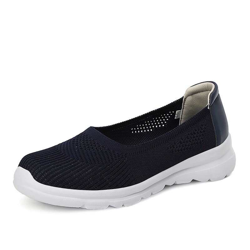 LEMAI Flats Women Shoes Summer Breathable Mesh Casual Shoes Woman Slip-on creepers moccasins Ladies Loafers Shoes: XT2028 blue / 40