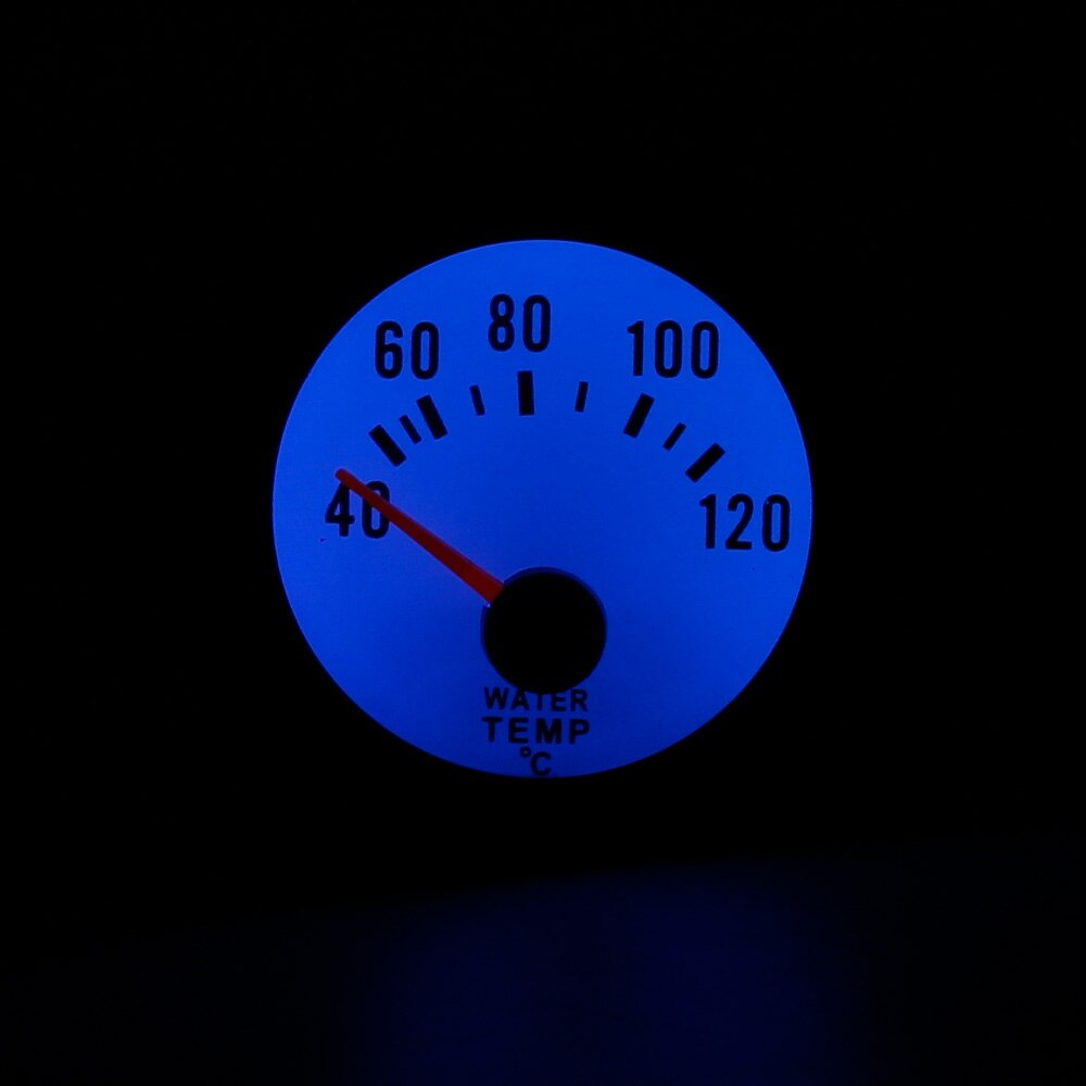 2 &quot;52Mm Mechanische Auto Water Temperatuur Meter 40 ~ 120 Celsius Meter Blauwe Led Auto Gauge Meter