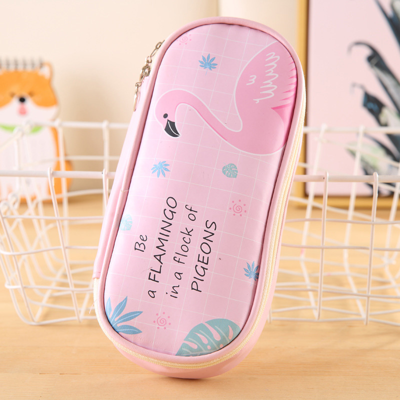 Creatieve Etui Pu Leer Pen Tassen Rits Potlood Zakken Pen Houders Grote Opbergtas Schoolbenodigdheden Briefpapier Potlood Doos: Pink pen bag