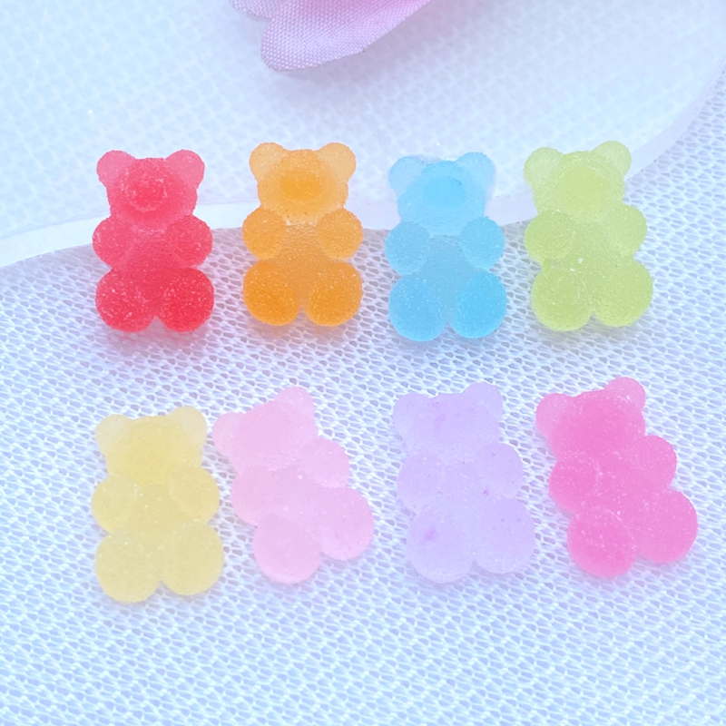 20 st söta mini flexibla björnar platta baksida hartscabochoner scrapbooking diy smycken hantverk dekoration tillbehör: Blandad