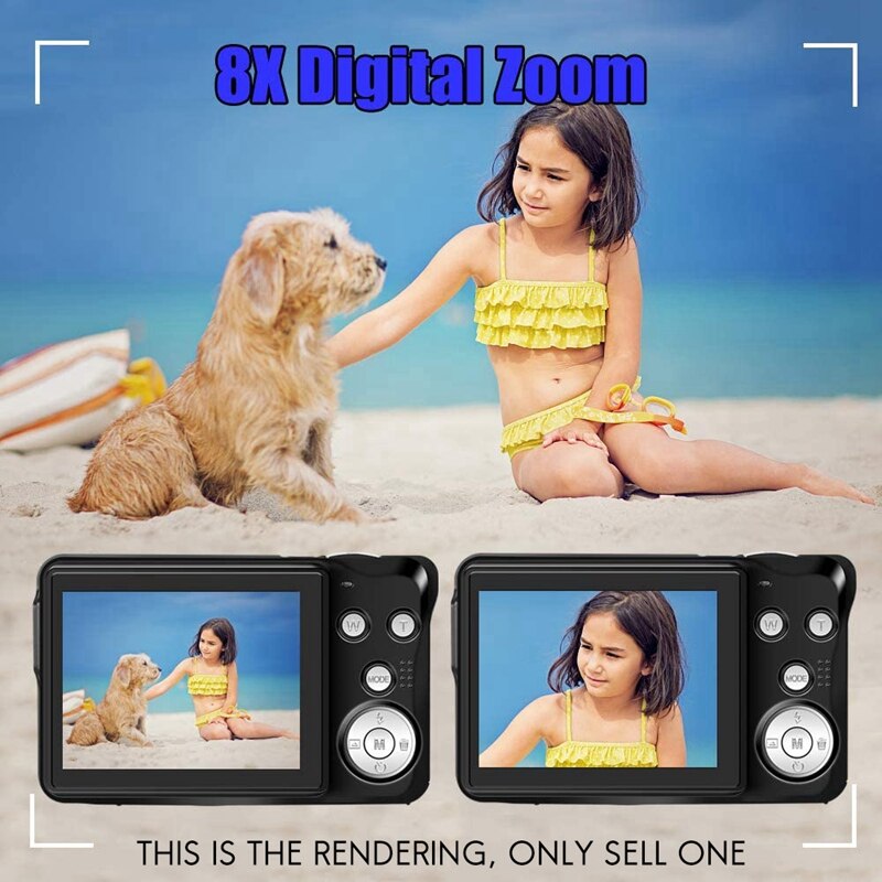 Digital Camera - 5MP HD Pocket Camera - 2.7-Inch LCD - 8x Zoom - Rechargeable - Waterproof & Shockproof