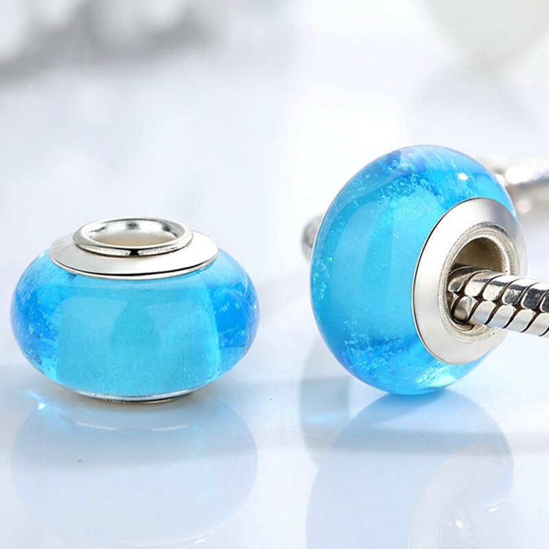 Silber Farbe Schwarz Europäischen Murano Glas Perlen fit Charme Armbänder Armreifen für Frauen Perlen 925 Silber Schmuck Perles: WEU6367