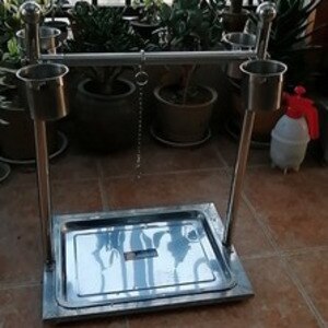 Edelstahl Papagei Spielplatz Vogel Spielen Stand mit 4 Zubringer Tasse Ausbildung Sitzstangen Für VöGel Tiger Conure Nymphensittich HW196