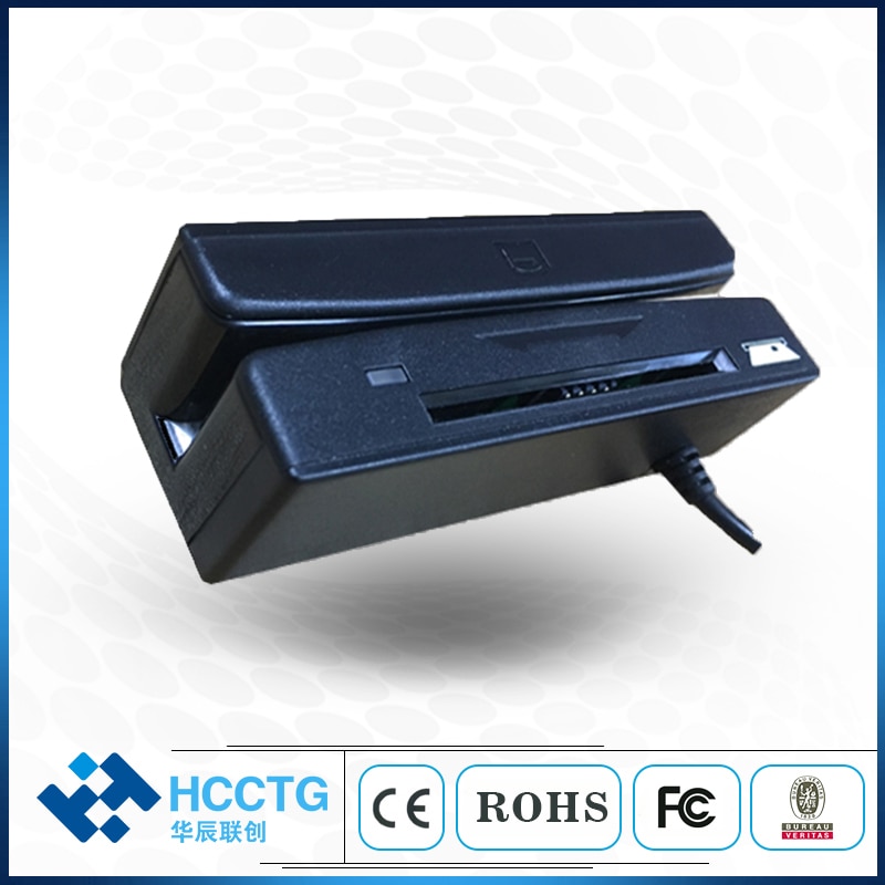 HCC100 3 Magnetic track Card Reader Full Track MSR Card Reader + Smart Contact IC Card Reader Combo with Free SDK