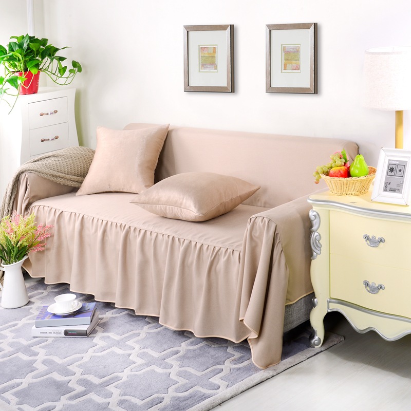 Solid Color Universal Couch Cover for Living Room Furniture Single/Two-seater Sofa Set Slipcovers Four Season