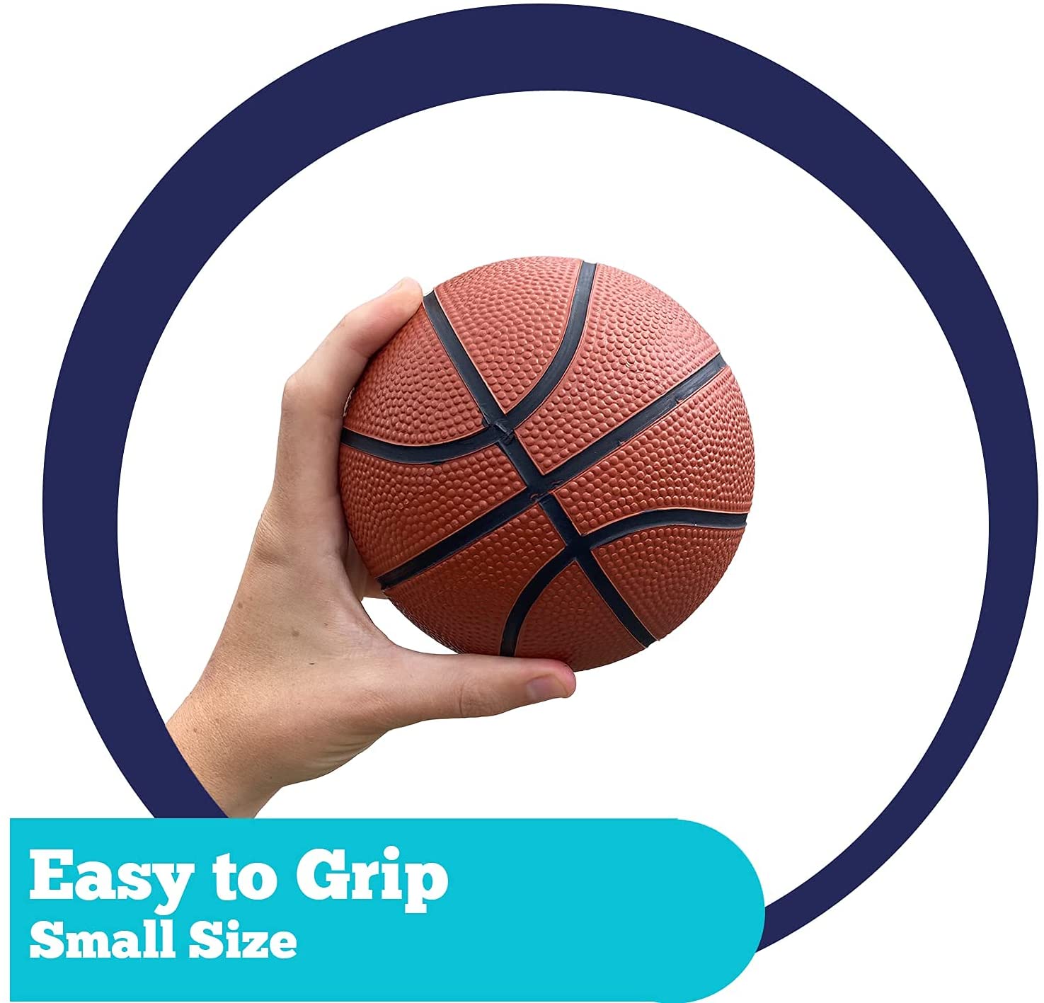 5" Mini Rubber Basketball 2 Packs Small Basketball Perfect for Mini Hoop Basketball