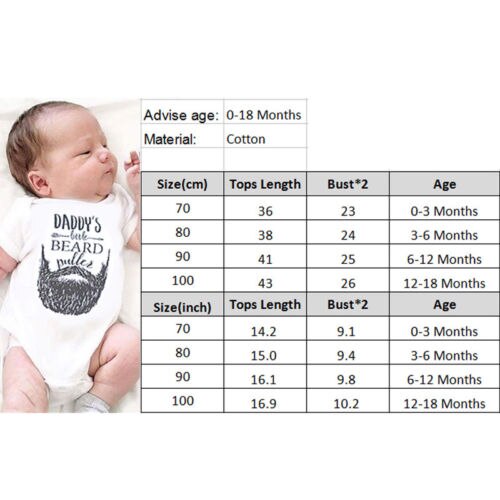 Citgeett Newborn Baby Boy Girl Beard Daddy Letters Funny Infant Clothes Bodysuit Jumpsuit Summer Casual Outfits