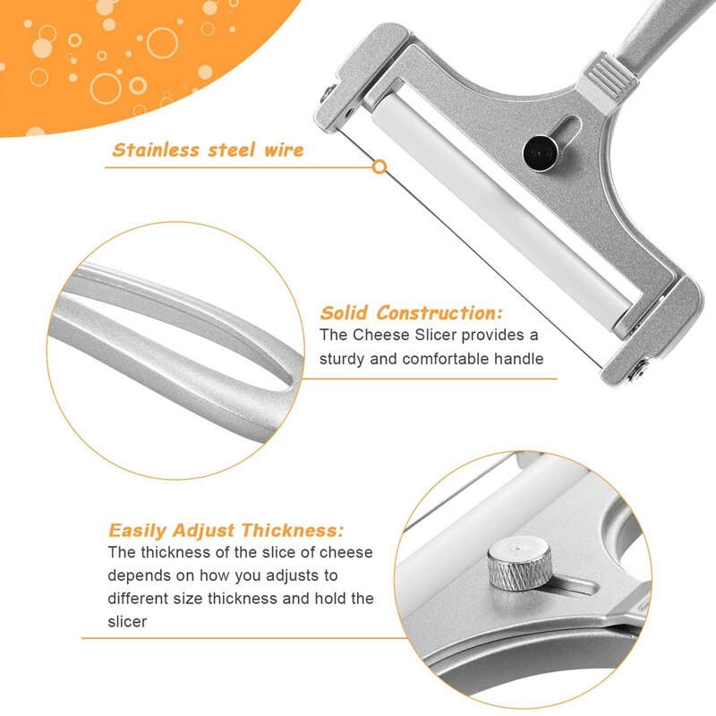 2 Pack Rvs Draad Kaasschaaf Verstelbare Dikte Kaasschaaf Bedrade Kaas Cutter Keuken Koken Tool