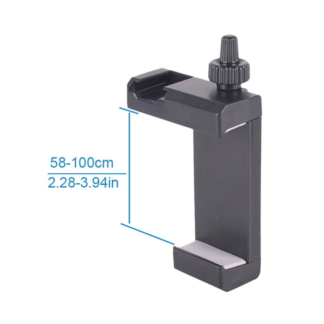 Portable Mobile Clip Phone Holder Clamp with Cold Shoe 1/4'' Screw Tripod Mount for 58-100mm 2.3-4inch Smartphone Bracket: Phone holder B