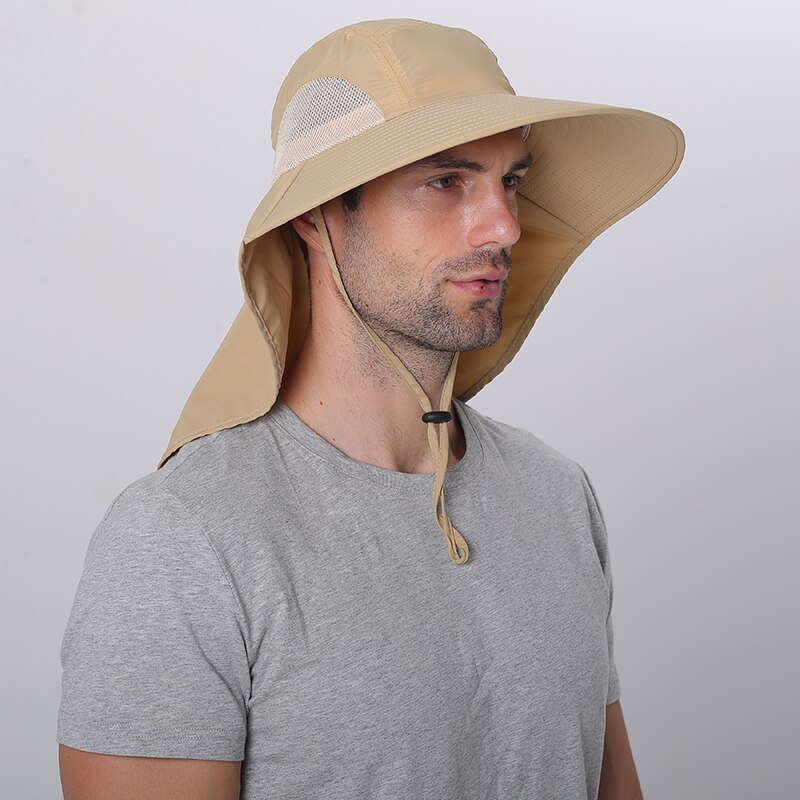 Camoland Waterdichte Emmer Hoeden Voor Mannen Vrouwen Zomer Upf 50 + Zonnehoed Lange Brede Rand Outdoor Wandelen Vissen Caps met Nek Flap