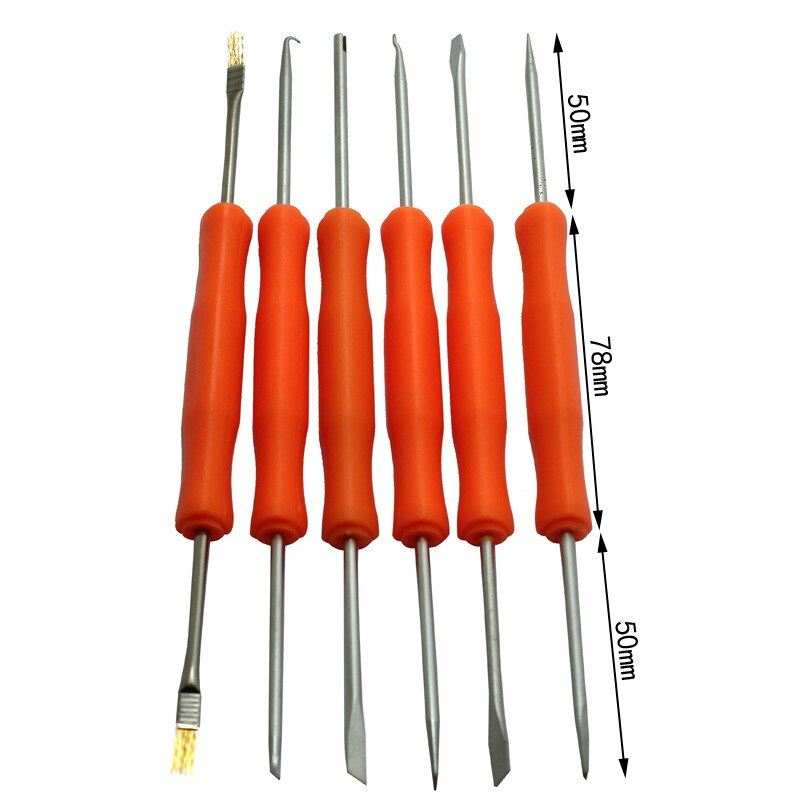 6 pièces en acier ensemble d'outils de soudure ensemble de réparation composants électroniques soudage meulage nettoyage réparation outil pour les travaux de montage