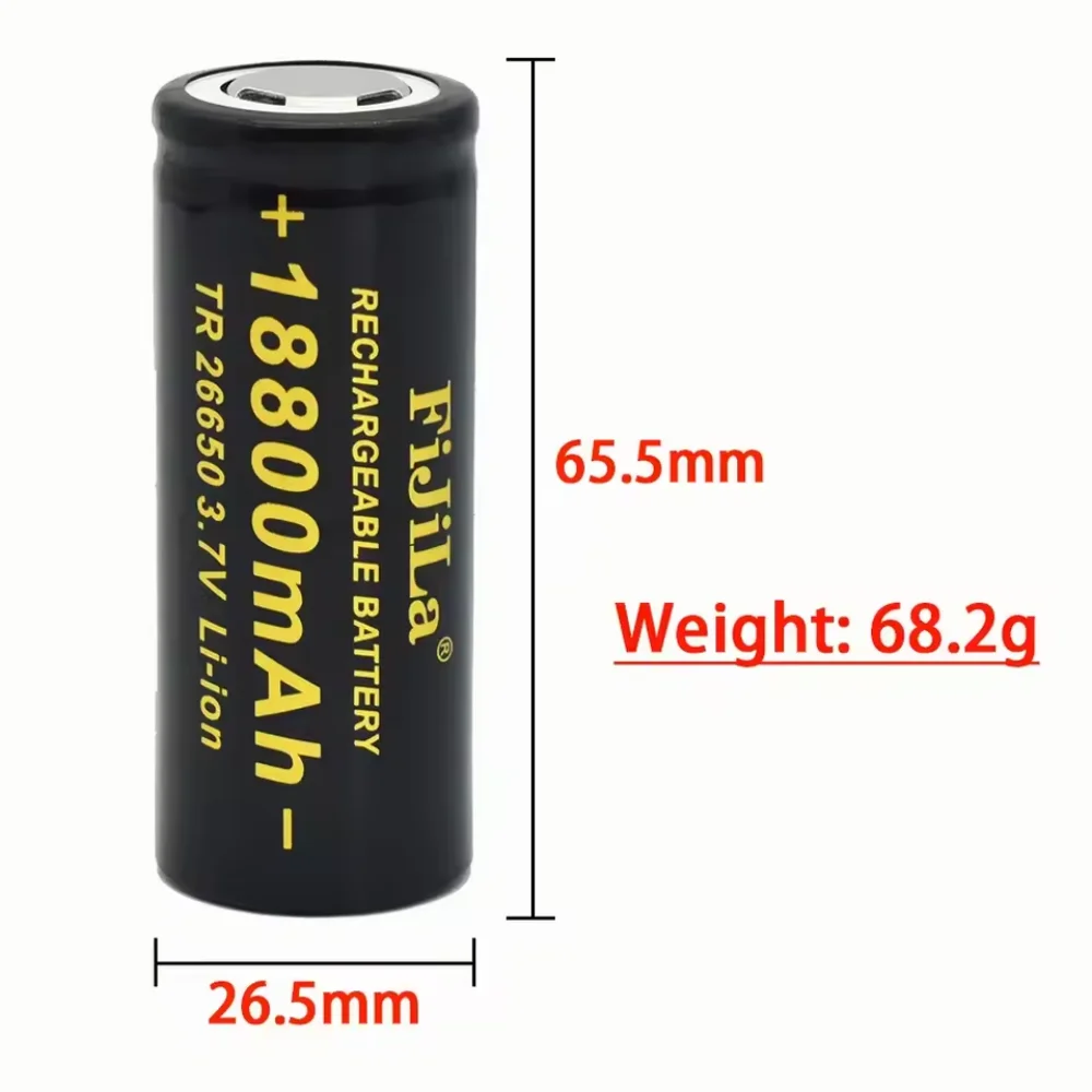 Batteria 26650 originale al 100% di alta qualità Batteria agli ioni di litio da 18800 mAh 3,7 V 50A per torcia LED 26650 + caricabatterie