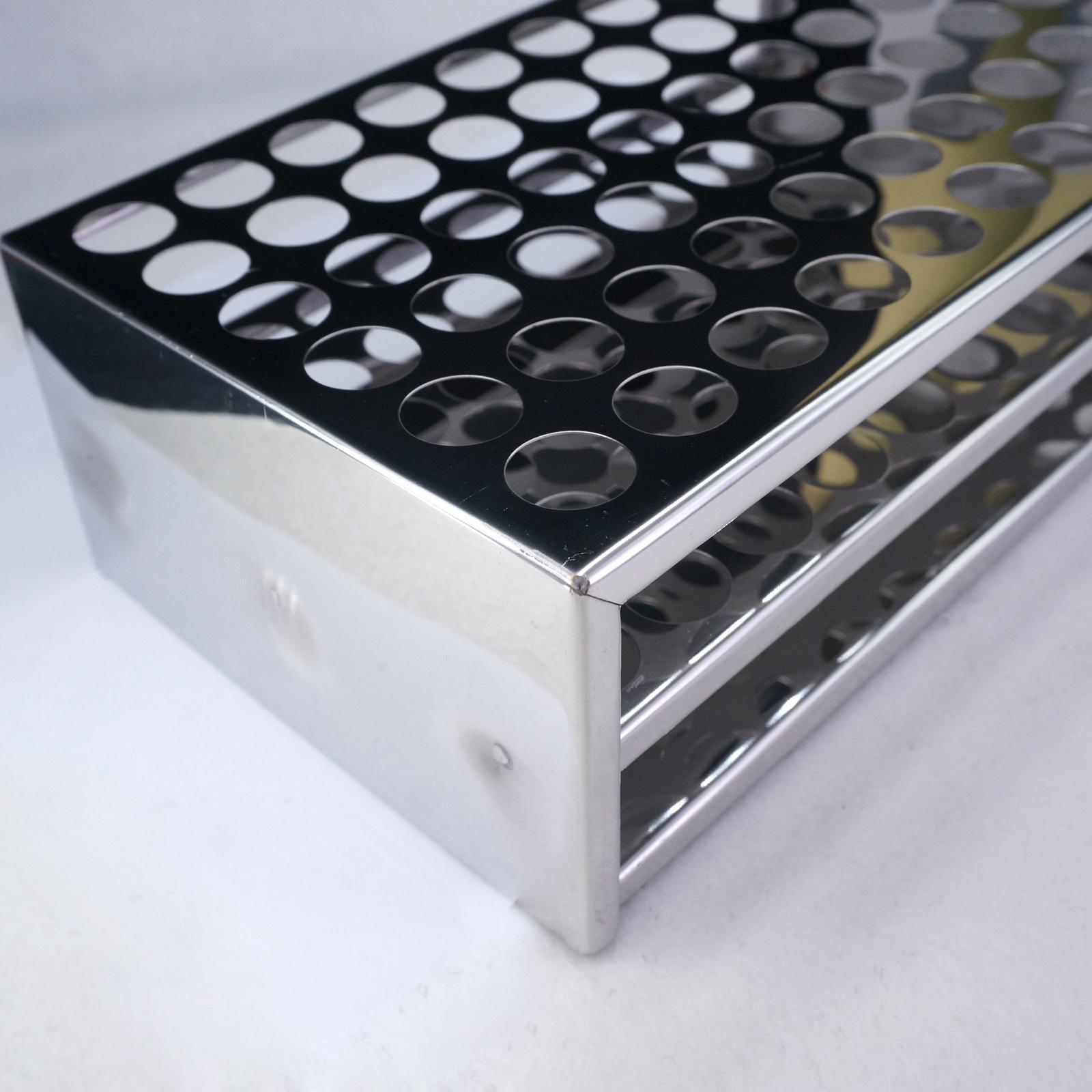 17.5mm Diam x 60 Holes Stainless Steel Test Tube Rack Holder Storage Lab Stand