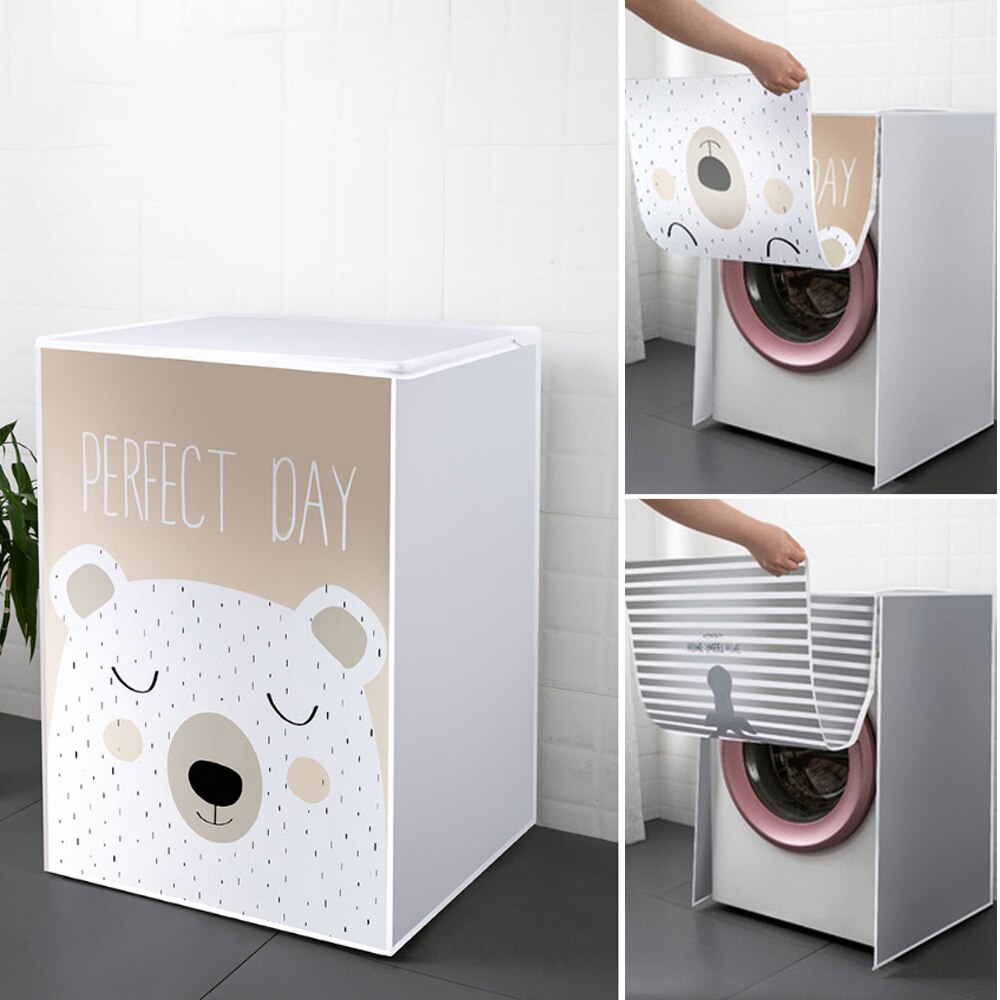 Drum Washing Machine Waterproof Dust Cover Dryer Polyester Silver Dustproof Washing Machine Cover Household Goods