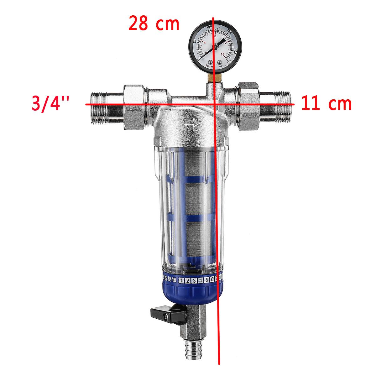 1'' To 1/2'' Pre-filter Central Whole House Large Flow Water Purifier Descaling Tap Water Household Water Purifier: B