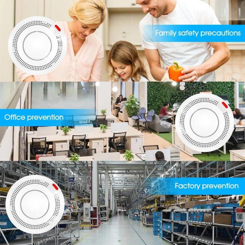 Smart Tuya Smoke Detector Intelligent WiFi Smoke Alarm Smoke Detection Sensor APP Remote Monitoring Detector For Smart Life