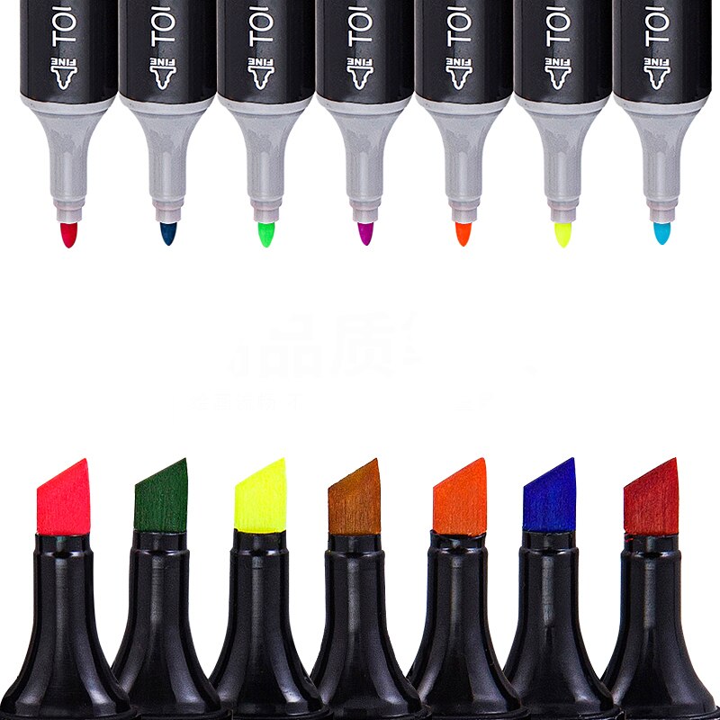 TOUCHNEW Artist Alcohol Markers Dual Tip Art Markers Twin Sketch Markers Pens Permanent Alcohol Based Markers with Case