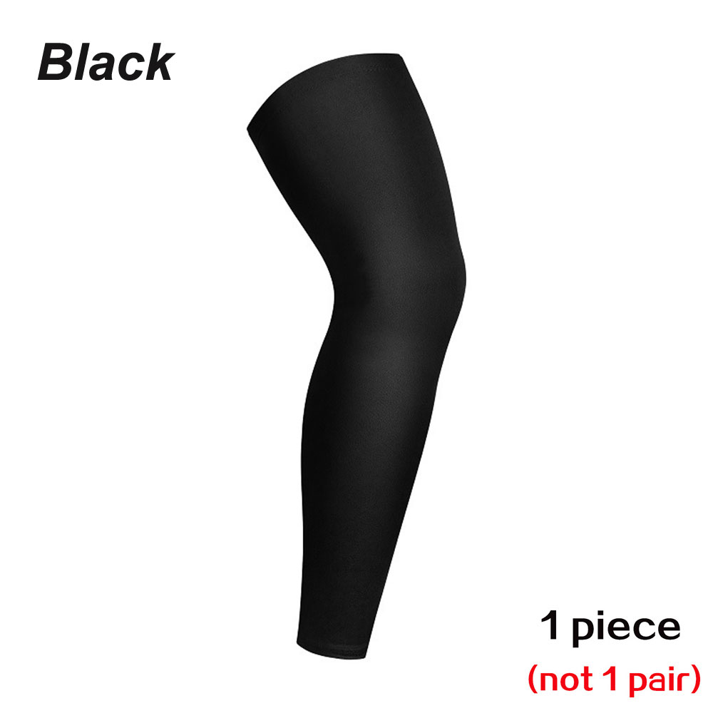 1 Uds rodillera deportiva Protector Correa, transpirable ANTI-UV ciclismo al aire libre manga de pierna baloncesto mangas de pierna rodilleras: L / Negro