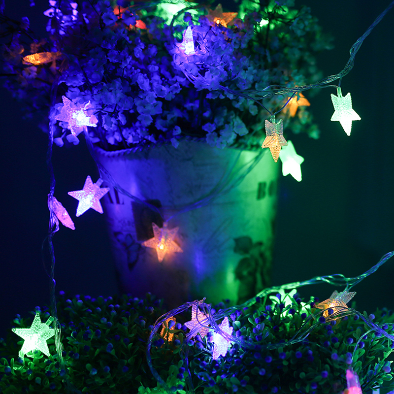 6 m DIY Fairy Kerst Led String Lights Nieuwjaar Natal Decoratie Sterren Lights Xmas Tree Garland Home Ornamenten Batterij aangedreven