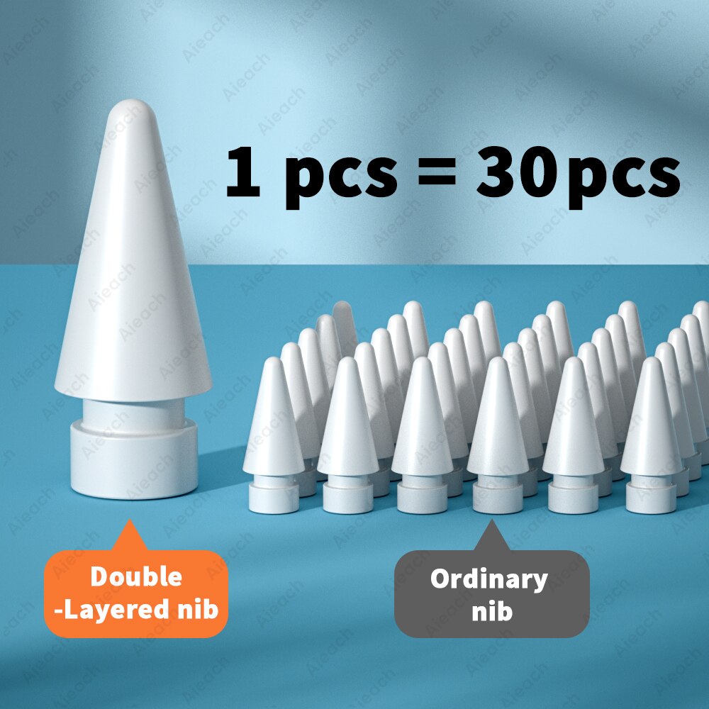 Pencil Tips For Apple Pencil 1st 2nd Generation Double Layer 2B &amp; HB &amp; Thin Tip For Apple Pencil Nib, Enough For 4 Years of Use