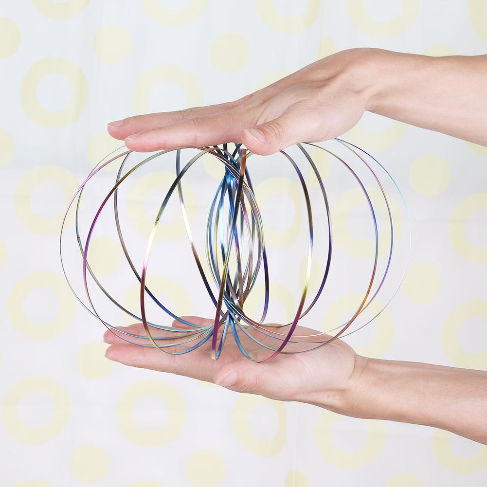 magie Ring Toroflux Torofluxus Flowtoy Erstaunliche Fluss Ringe Kinetische Frühling Spielzeug Edelstahl Fluss Farbe Fidget Spinner Spielzeug