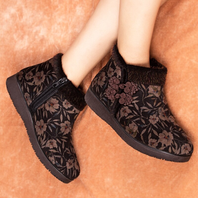 Bottes chaudes et décontractées pour femme, chaussures à la , collection hiver