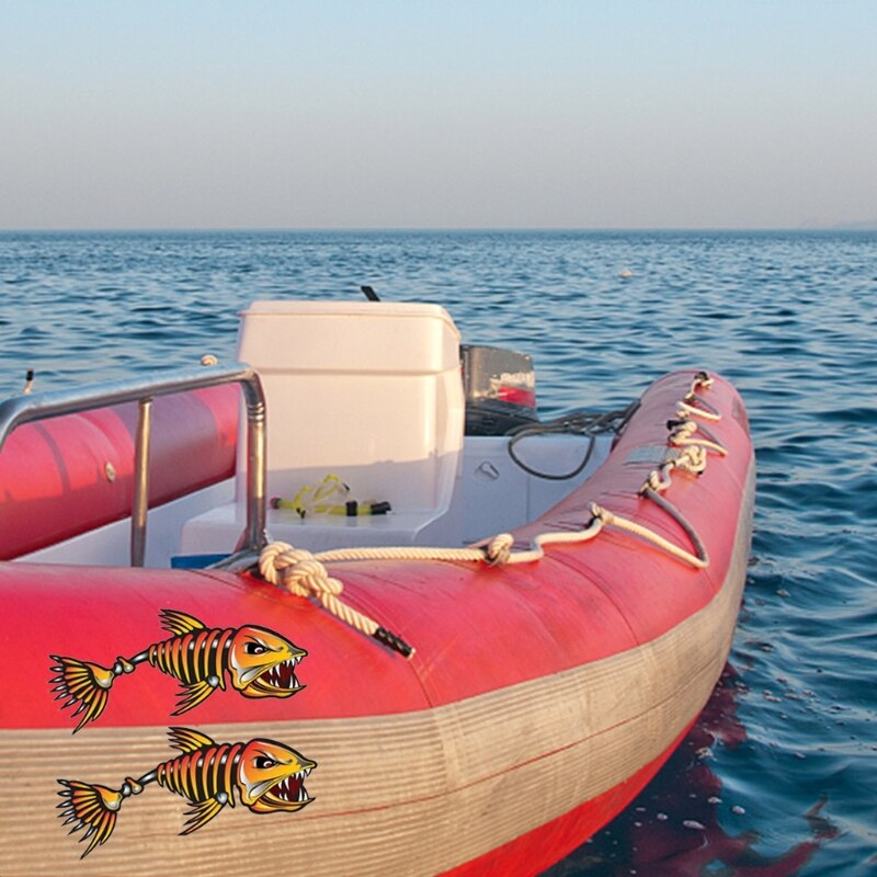2Pcs/Set Fishing Boat Decals Sticker Auto Sticker Boat Stickers for Kayak Fishing Car Reflective Decals Accessories