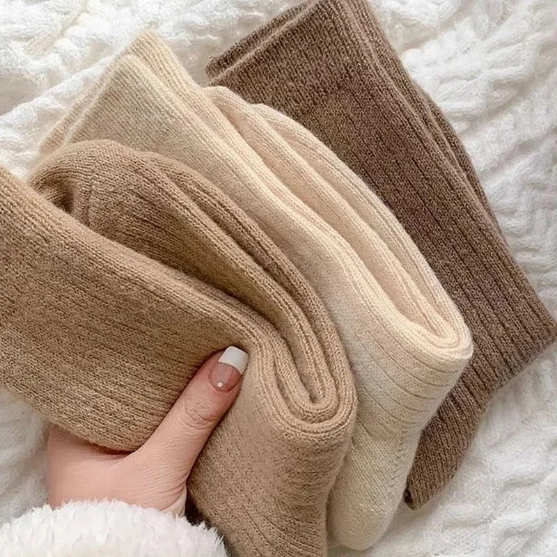 1/3 pares de Calcetines largos térmicos de lana y Cachemira para Mujer, ropa de casa para dormir, Calcetines gruesos y cálidos para Otoño e Invierno, Calcetines para Mujer