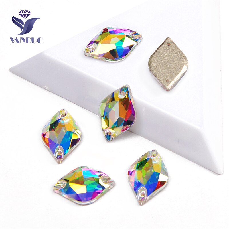 Yanruo 3211 Alle Maten Ab Citroen Platte Achterkant Glas Strass Ambachtelijke Steentjes Naaien Kristallen Voor Handwerken Accessoires
