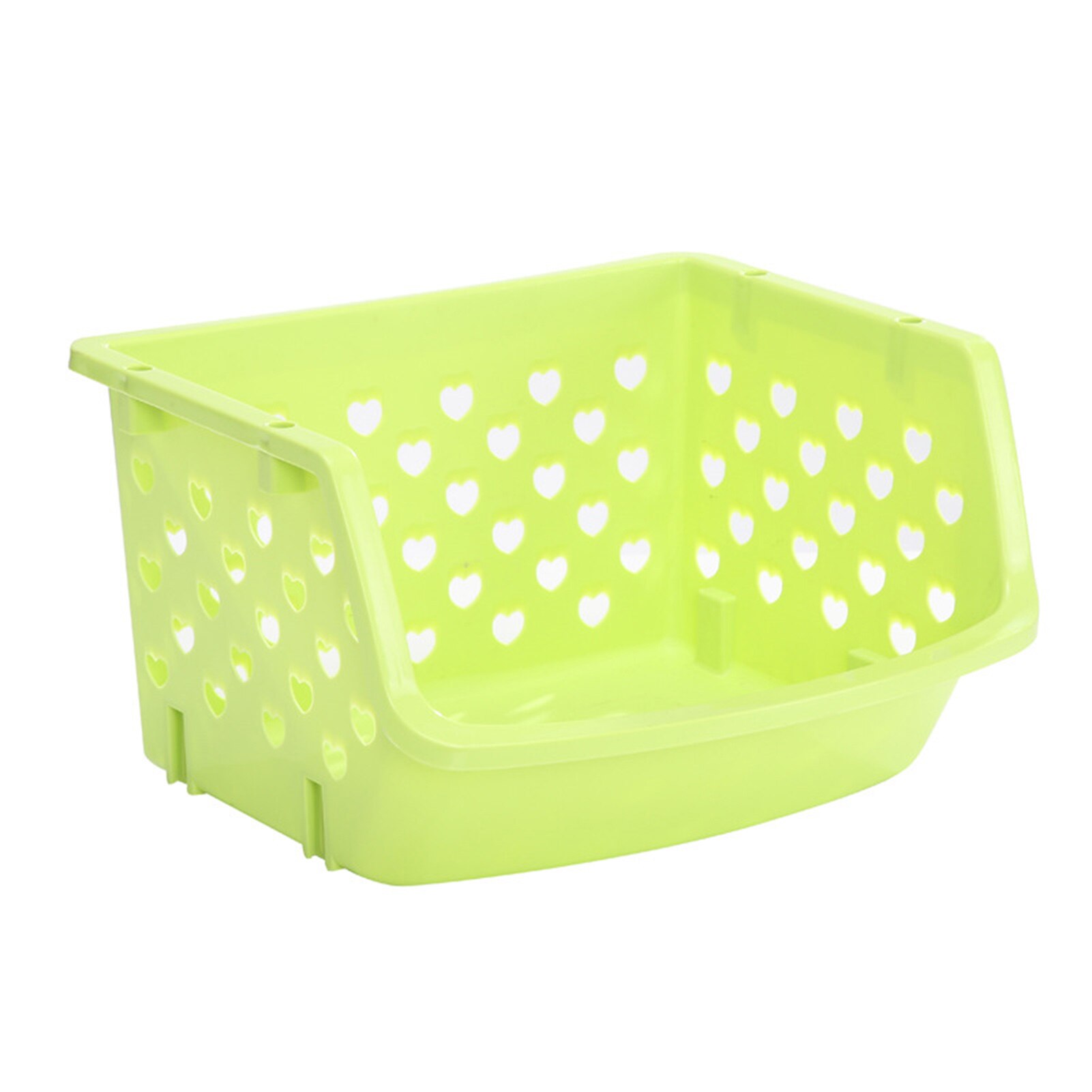 Cesta de almacenamiento de plástico para cocina, organizador apilable de hueco multifuncional para verduras y frutas: green