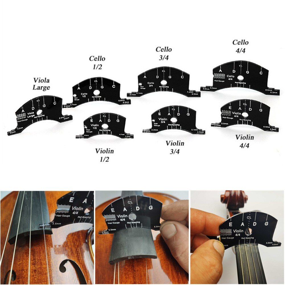 Violin Bridges Multifunctional Mold Fingerboard Template Full Size Making Tools Cello Viola Double Bass Fingerboard Scraper Make