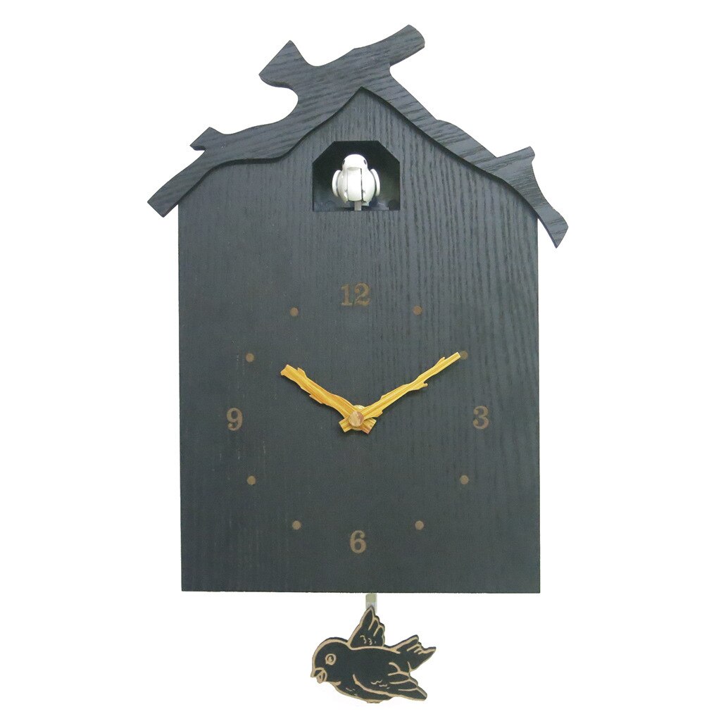 Antique en bois coucou horloge murale oiseau temps cloche balançoire alarme montre créative oiseau décoration horloge murale maison bureau décoration
